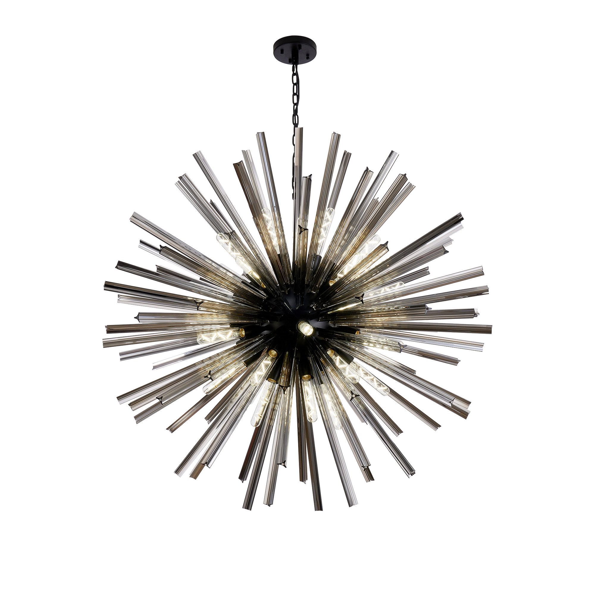 NL88289 Clover 32 Light Round Pendant Matt Black Smoke