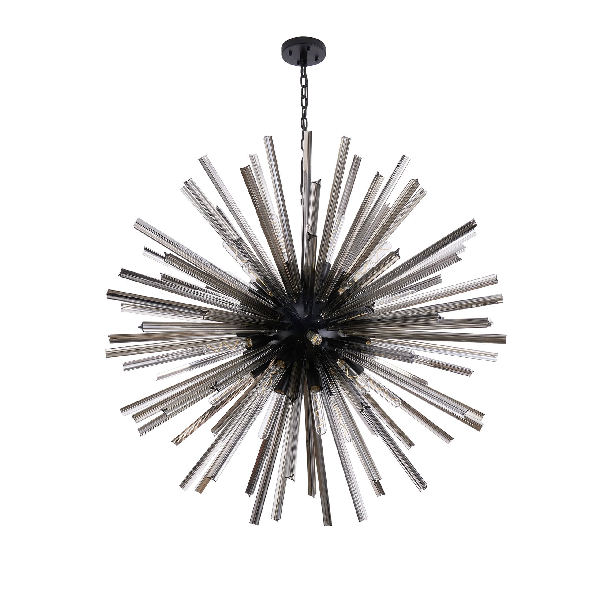 NL88289 Clover 32 Light Round Pendant Matt Black Smoke