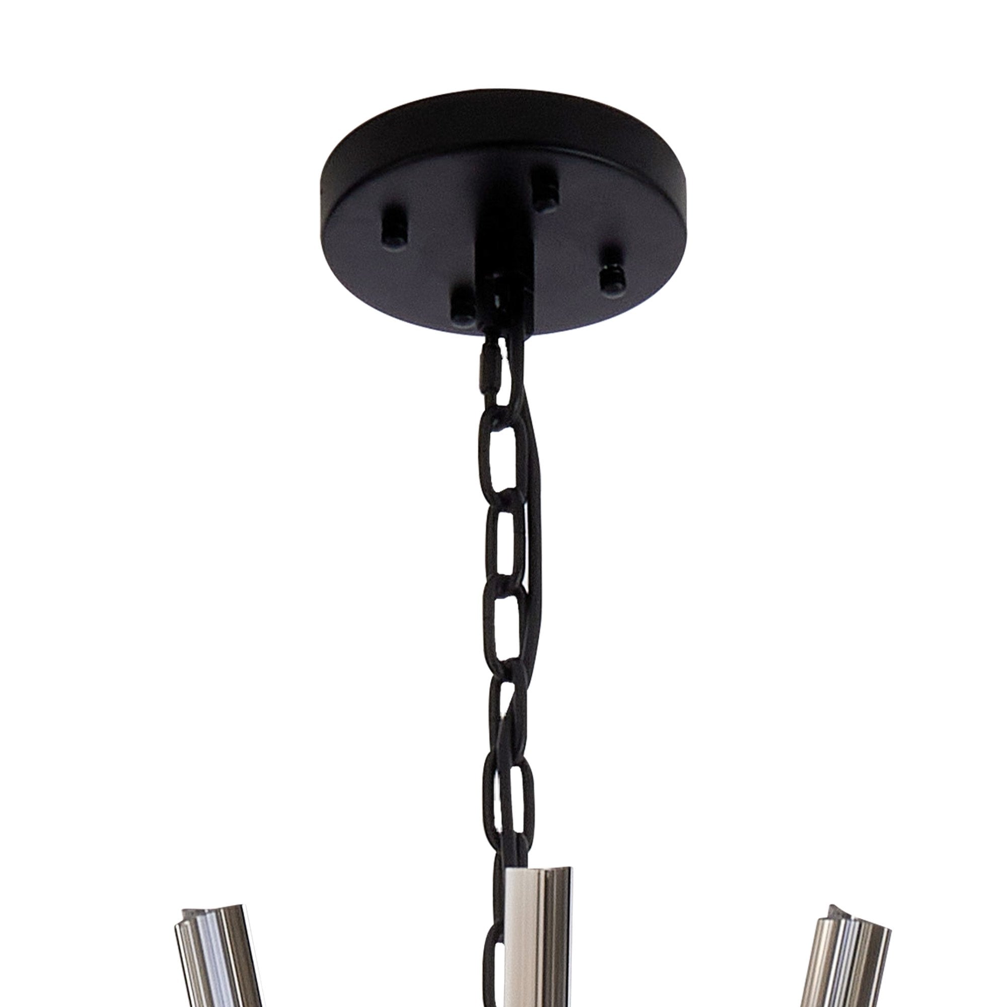 NL88289 Clover 32 Light Round Pendant Matt Black Smoke