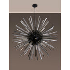 NL88289 Clover 32 Light Round Pendant Matt Black Smoke