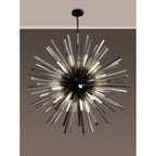 NL88289 Clover 32 Light Round Pendant Matt Black Smoke