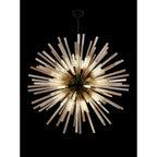 NL88299 Clover 32 Light Round Pendant Matt Black Champagne Gold