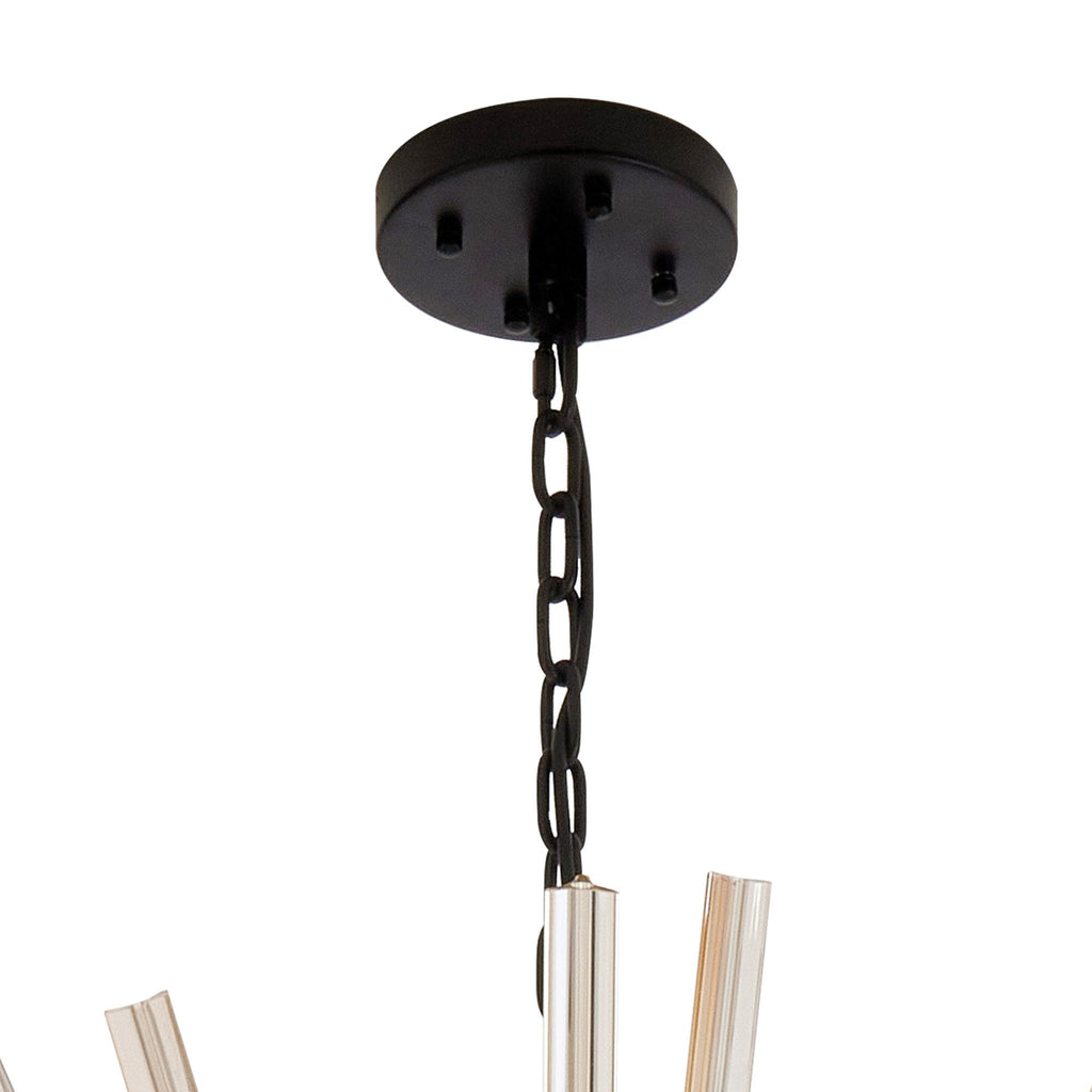 NL88299 Clover 32 Light Round Pendant Matt Black Champagne Gold