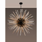 NL88299 Clover 32 Light Round Pendant Matt Black Champagne Gold