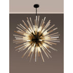 NL88299 Clover 32 Light Round Pendant Matt Black Champagne Gold