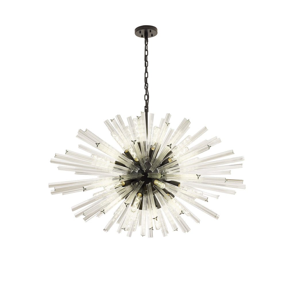 NL88309 Clover 32 Light Oval Pendant Matt Black Clear