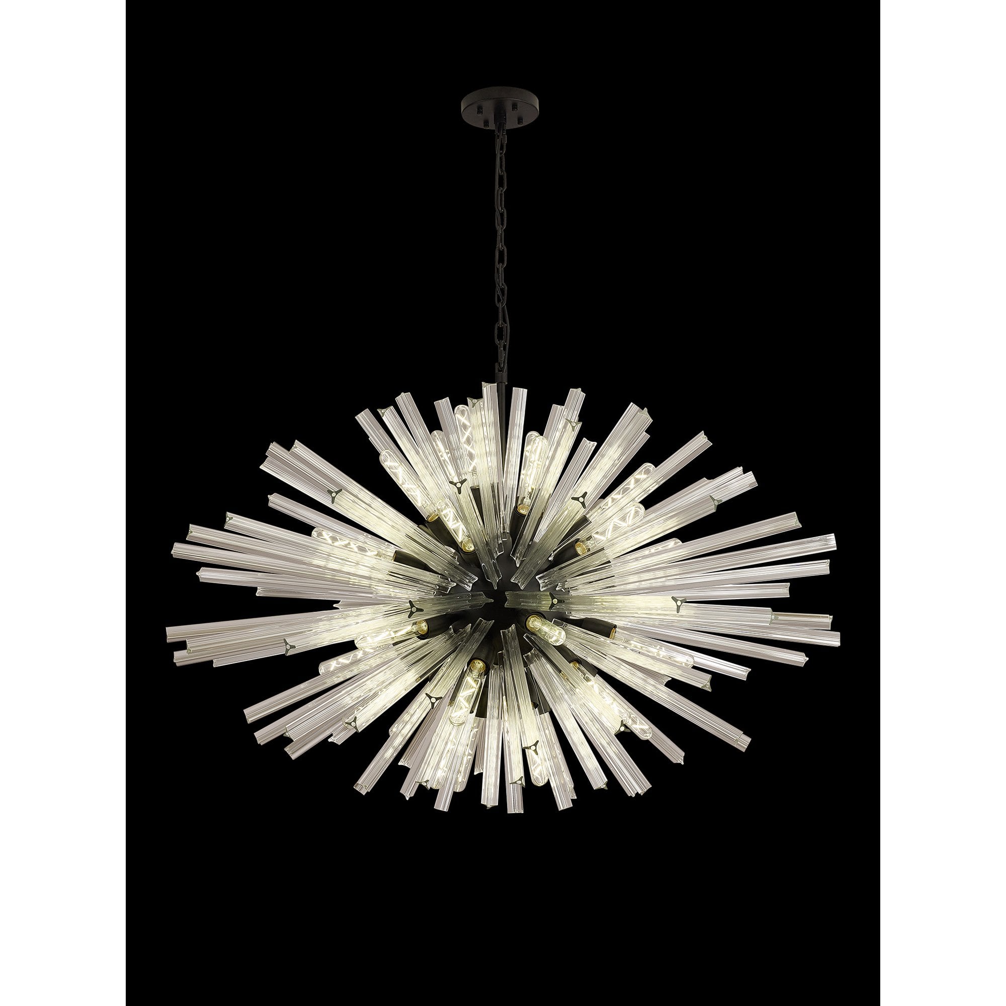 NL88309 Clover 32 Light Oval Pendant Matt Black Clear