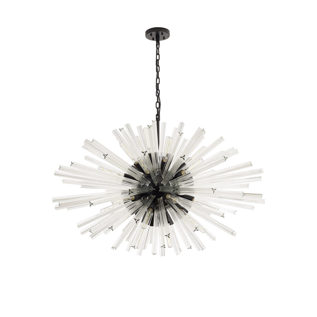 NL88309 Clover 32 Light Oval Pendant Matt Black Clear