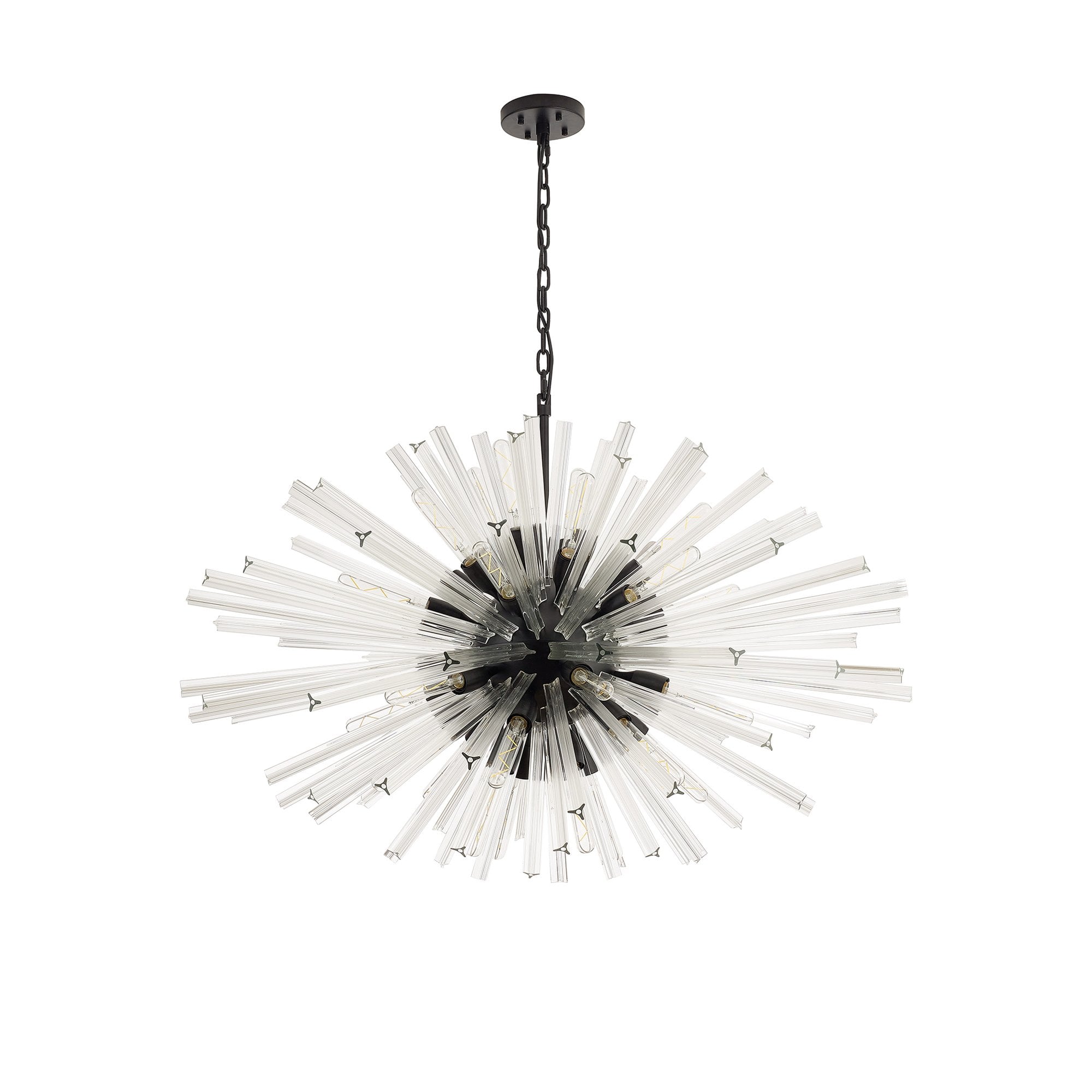NL88309 Clover 32 Light Oval Pendant Matt Black Clear