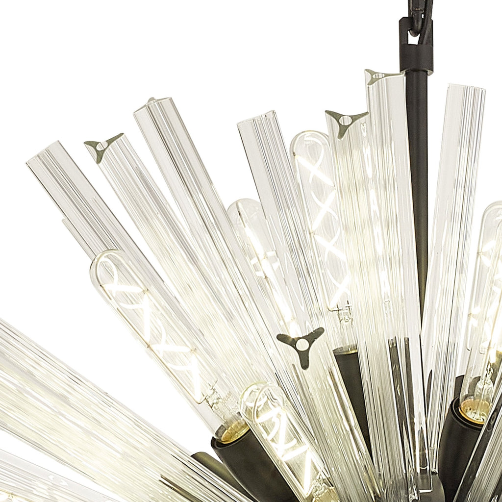 NL88309 Clover 32 Light Oval Pendant Matt Black Clear