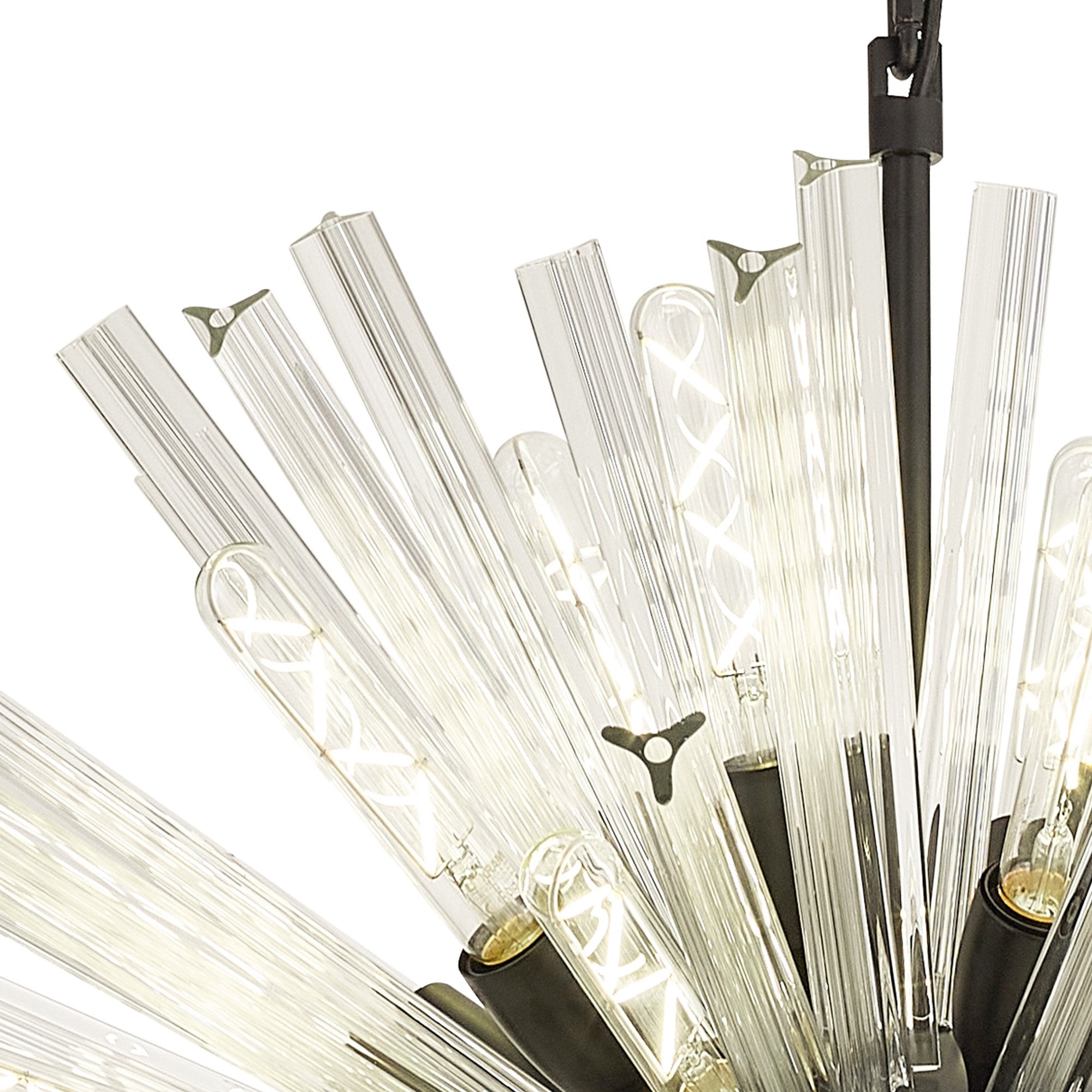 NL88309 Clover 32 Light Oval Pendant Matt Black Clear