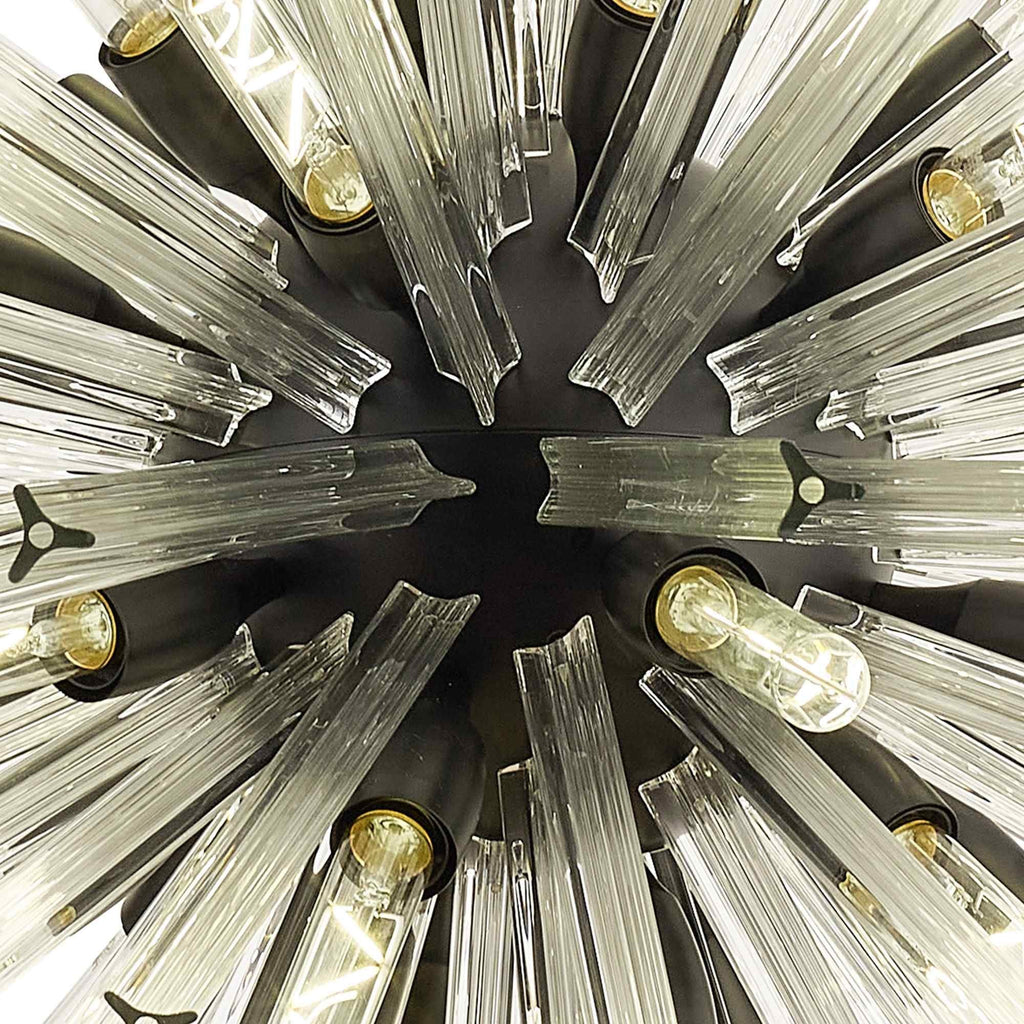NL88309 Clover 32 Light Oval Pendant Matt Black Clear