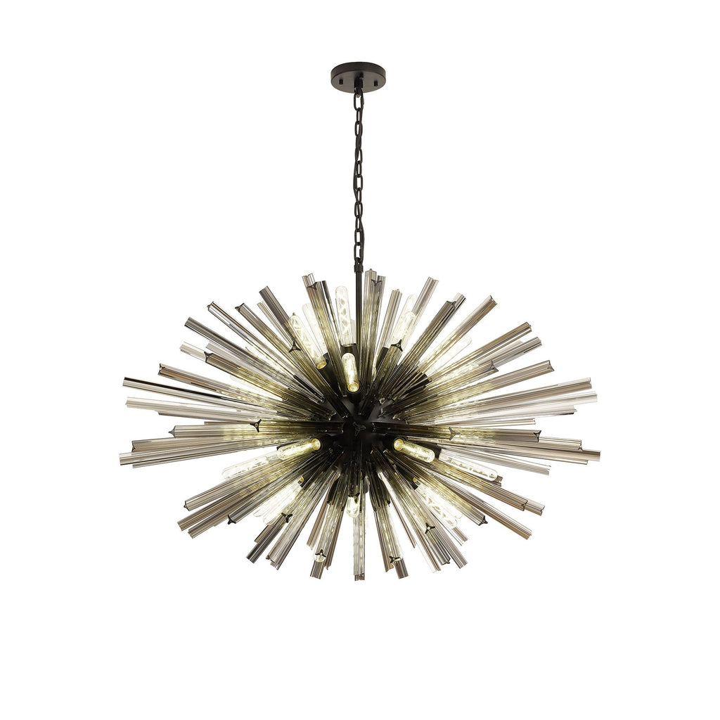 NL88319 Clover 32 Light Oval Pendant Matt Black Smoke