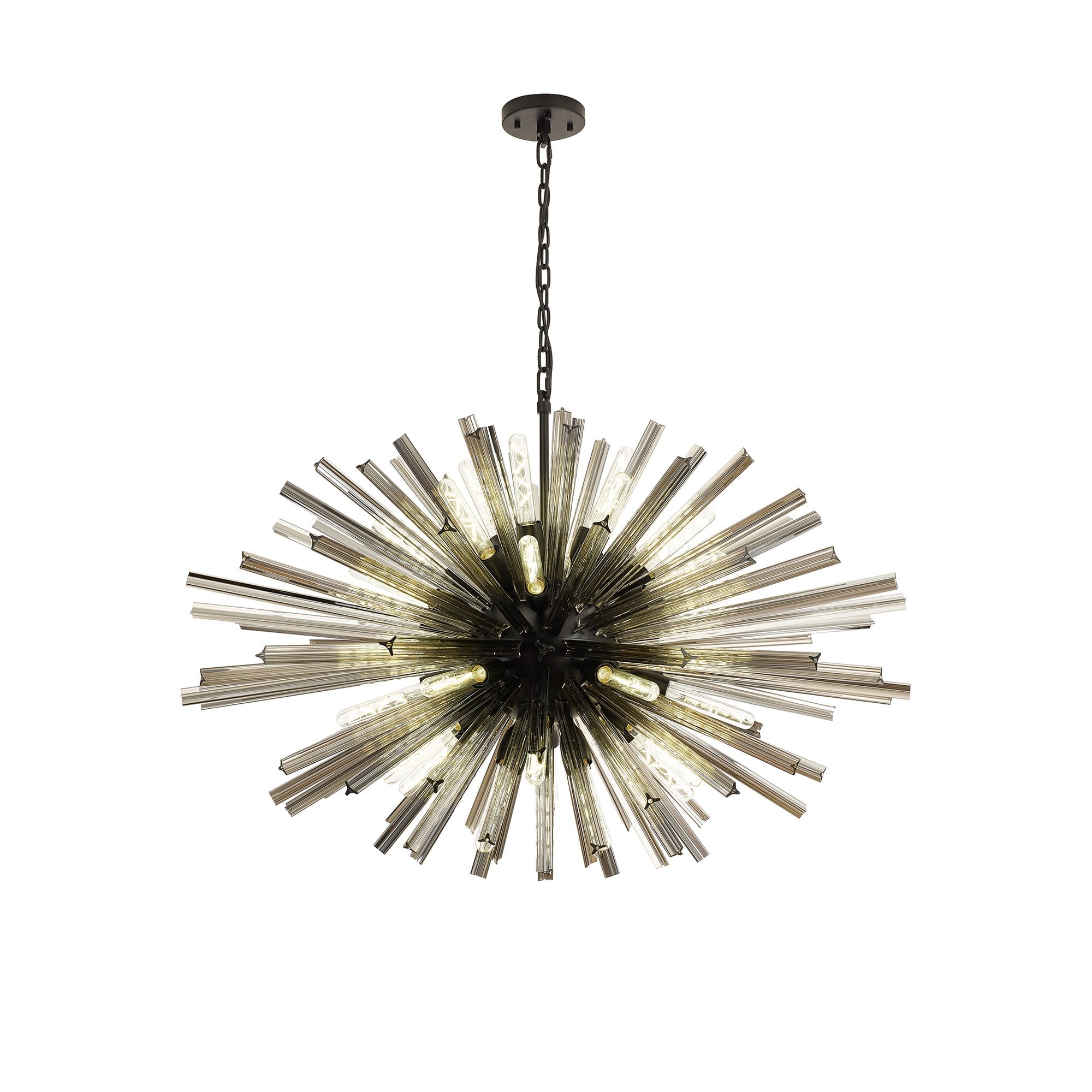 NL88319 Clover 32 Light Oval Pendant Matt Black Smoke