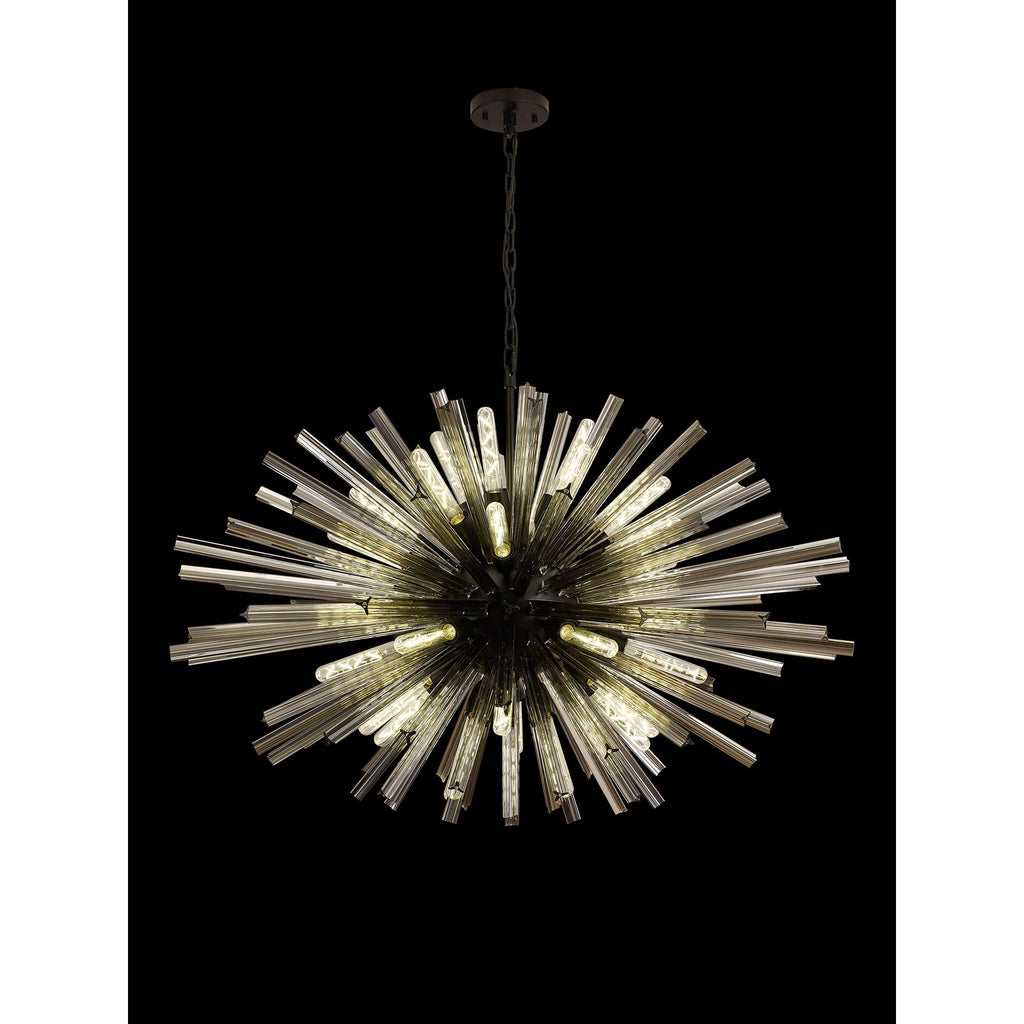 NL88319 Clover 32 Light Oval Pendant Matt Black Smoke