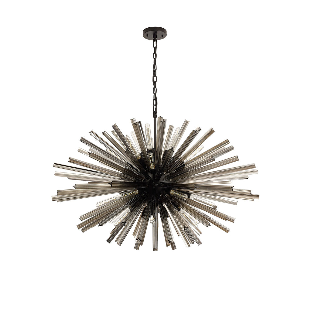 NL88319 Clover 32 Light Oval Pendant Matt Black Smoke