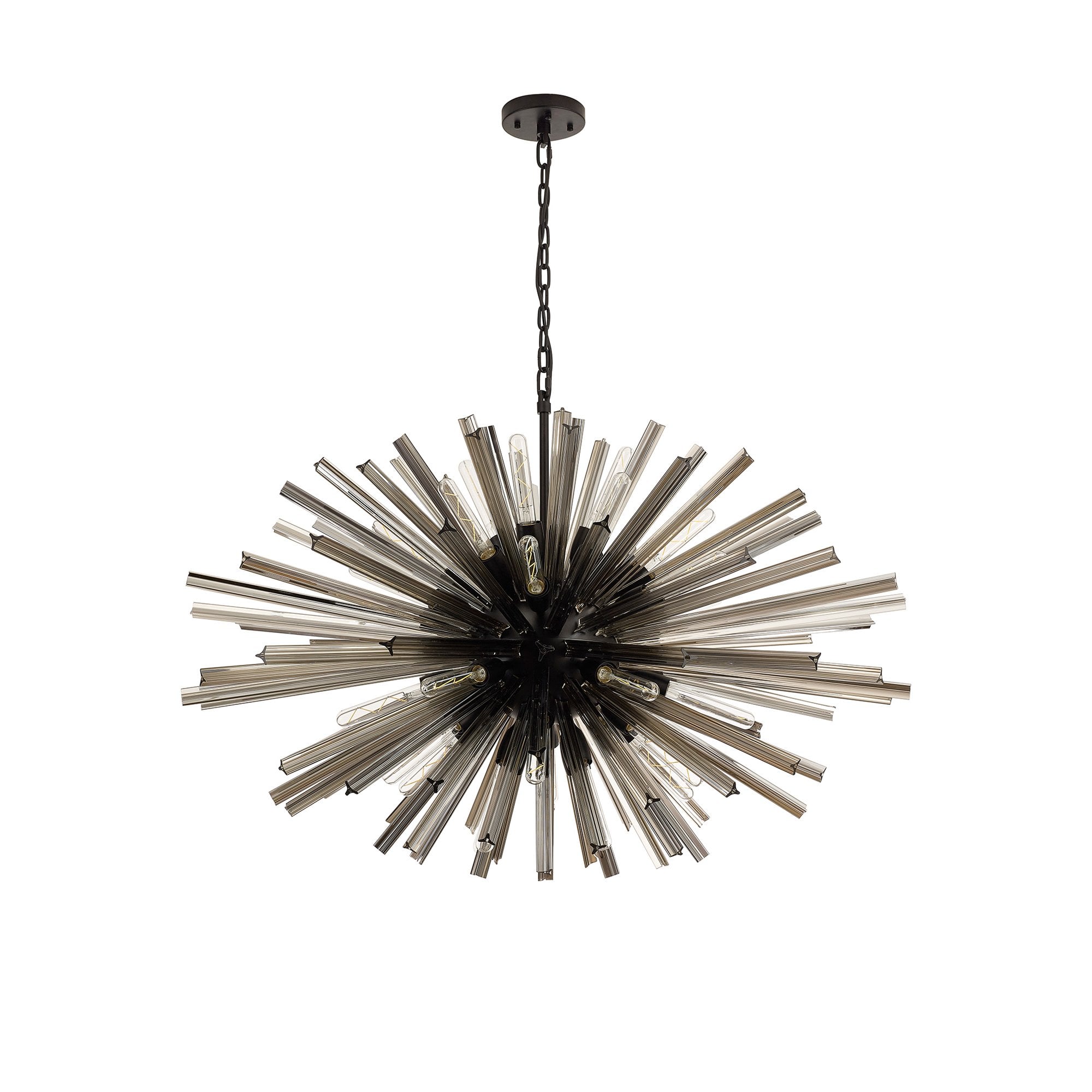 NL88319 Clover 32 Light Oval Pendant Matt Black Smoke