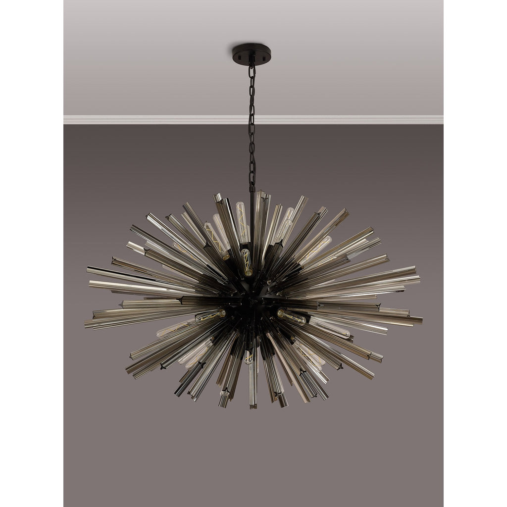 NL88319 Clover 32 Light Oval Pendant Matt Black Smoke