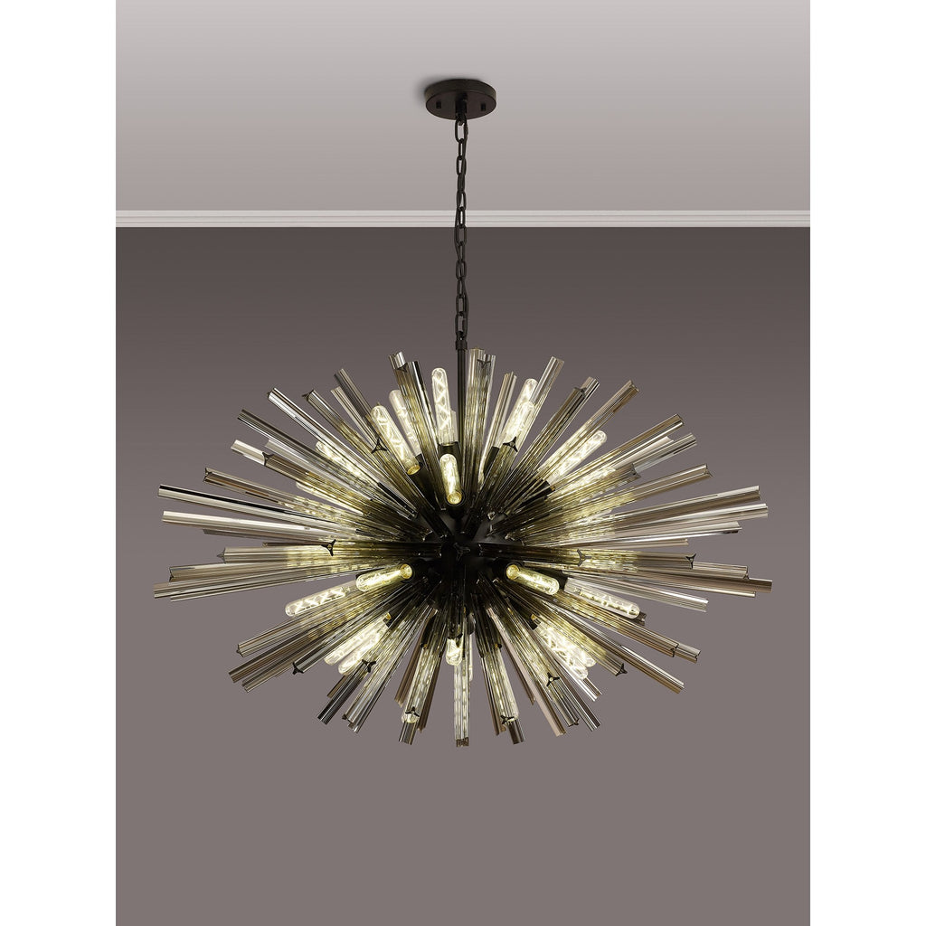 NL88319 Clover 32 Light Oval Pendant Matt Black Smoke