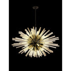 NL88329 Clover 32 Light Oval Pendant Matt Black Champagne Gold