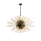 NL88329 Clover 32 Light Oval Pendant Matt Black Champagne Gold