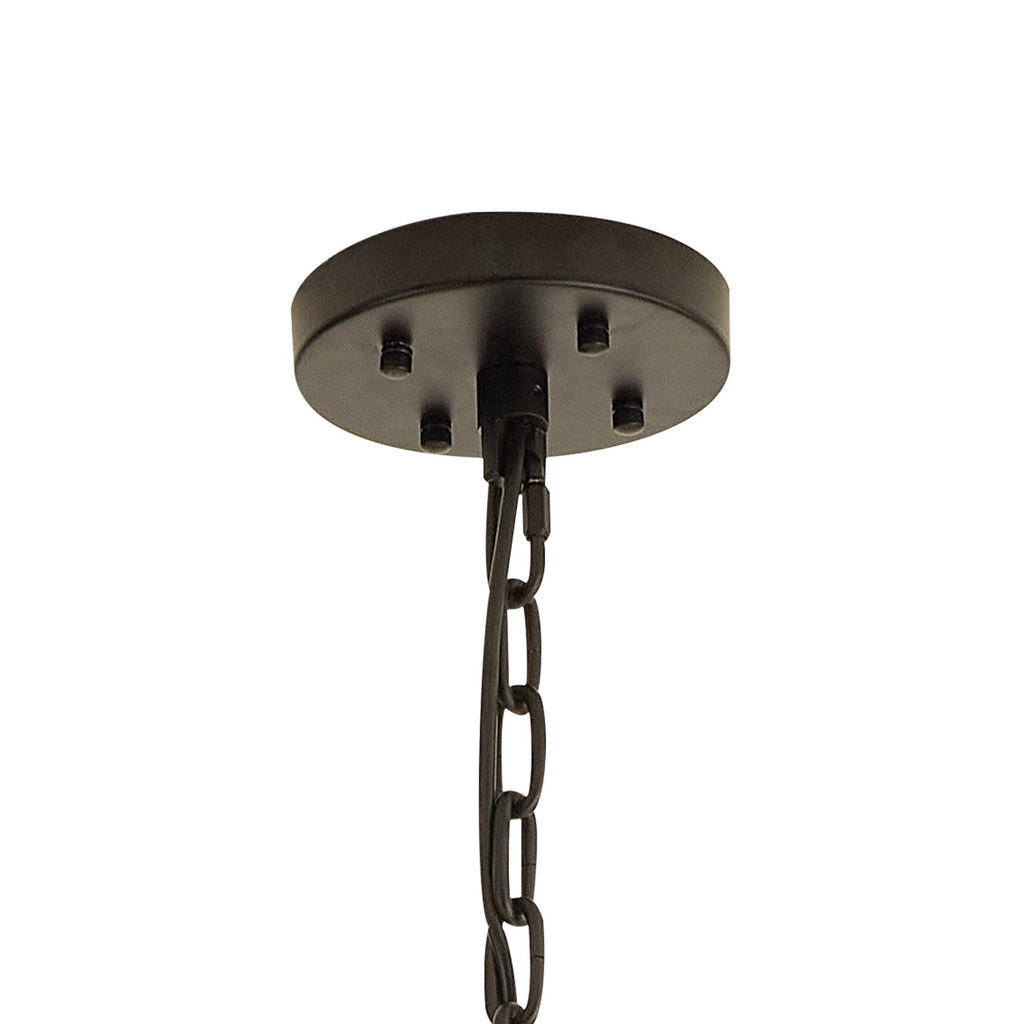 NL88329 Clover 32 Light Oval Pendant Matt Black Champagne Gold