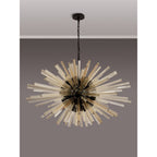 NL88329 Clover 32 Light Oval Pendant Matt Black Champagne Gold