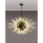 NL88329 Clover 32 Light Oval Pendant Matt Black Champagne Gold