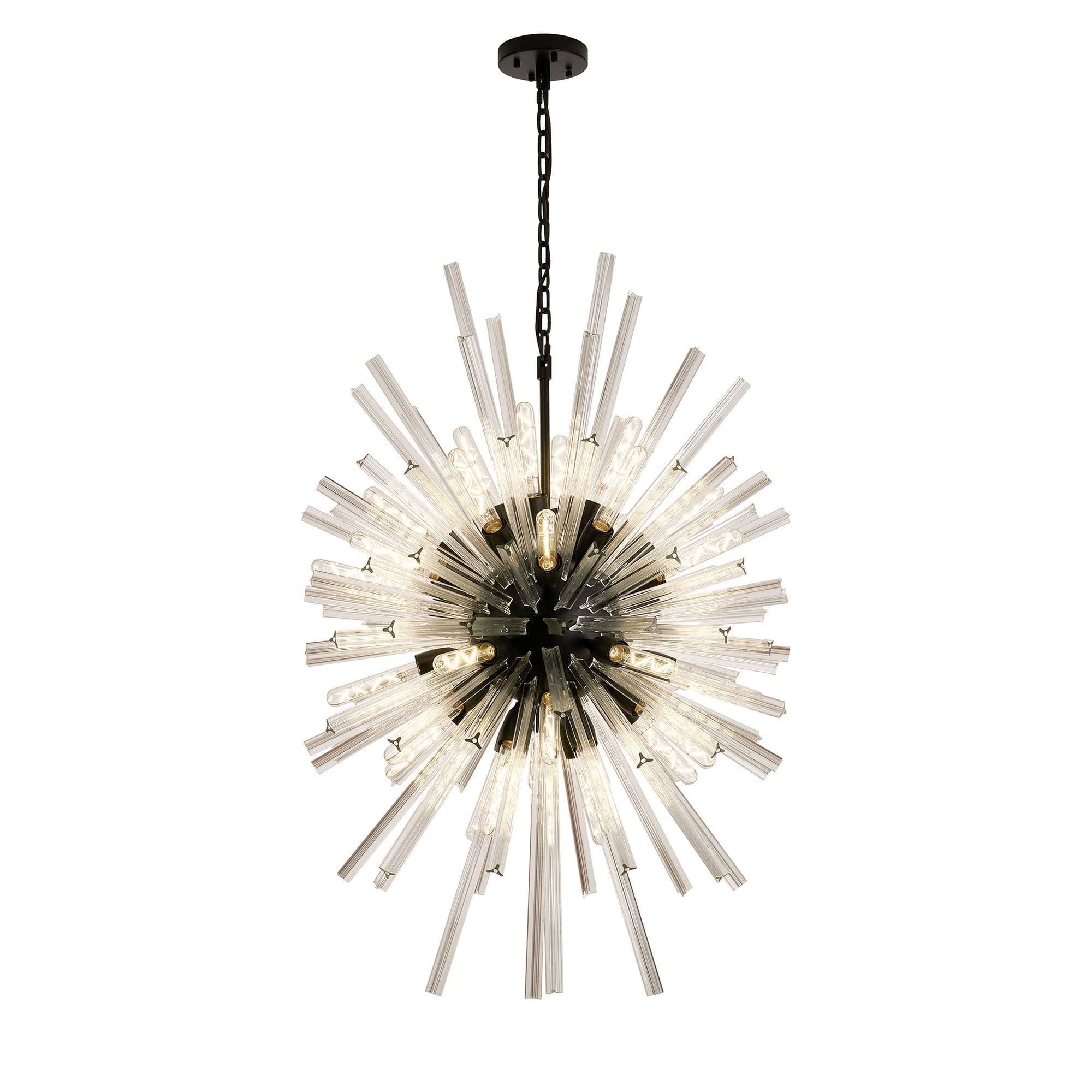 NL88339 Clover 32 Light Oval Pendant Matt Black Clear