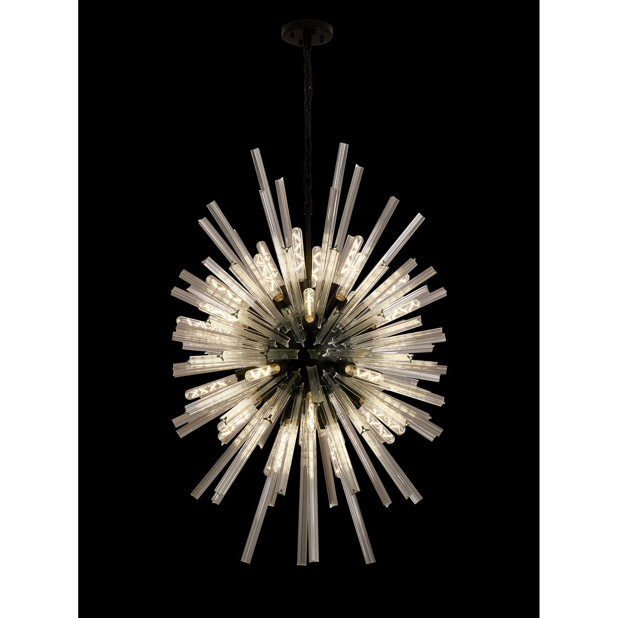 NL88339 Clover 32 Light Oval Pendant Matt Black Clear