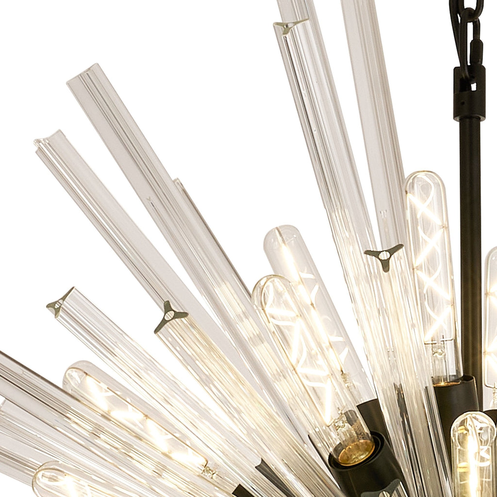 NL88339 Clover 32 Light Oval Pendant Matt Black Clear
