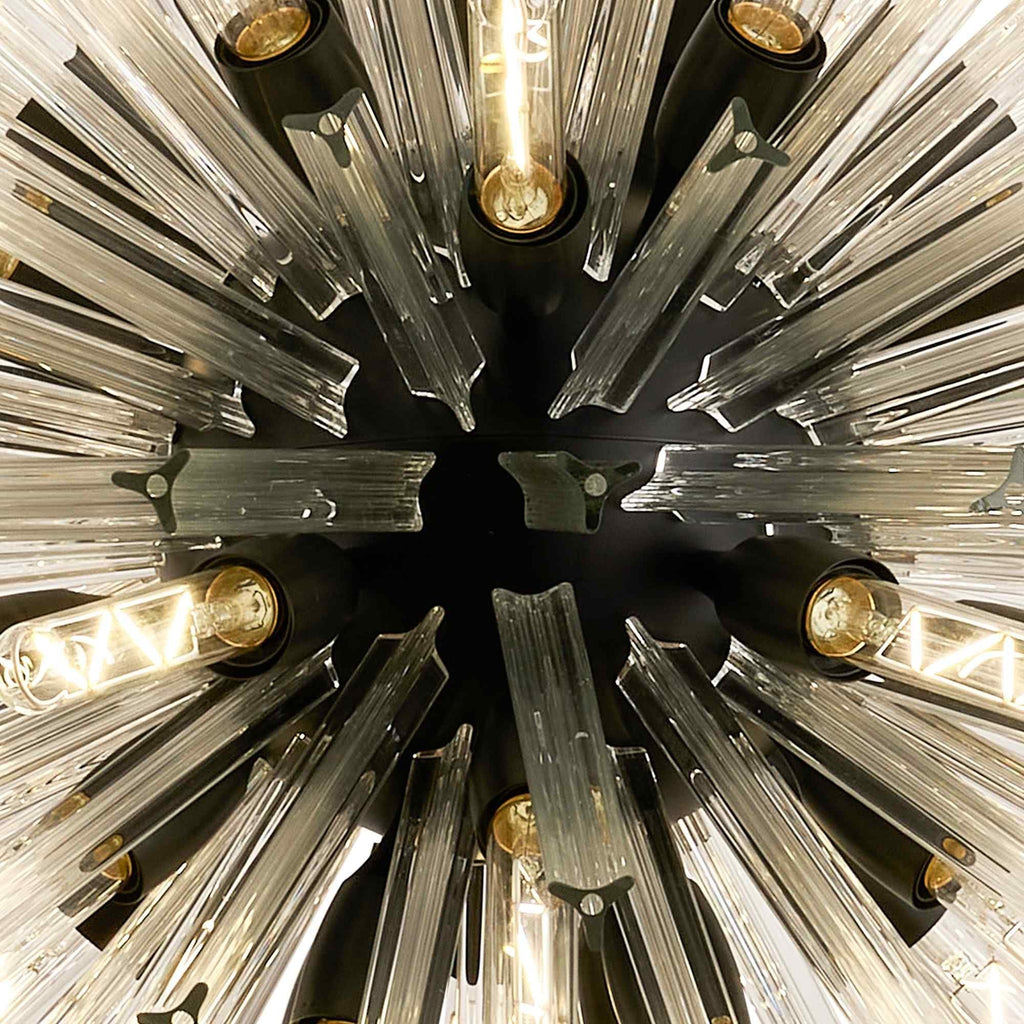 NL88339 Clover 32 Light Oval Pendant Matt Black Clear