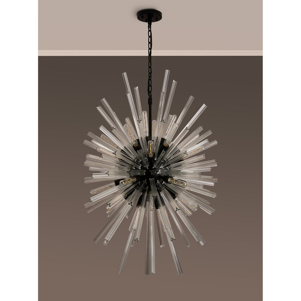 NL88339 Clover 32 Light Oval Pendant Matt Black Clear