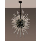 NL88339 Clover 32 Light Oval Pendant Matt Black Clear