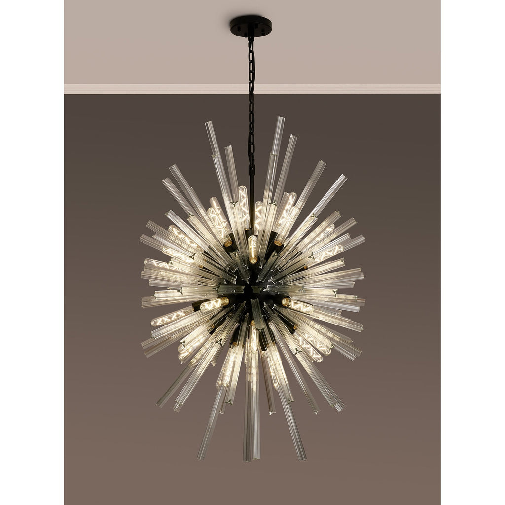 NL88339 Clover 32 Light Oval Pendant Matt Black Clear