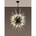 NL88339 Clover 32 Light Oval Pendant Matt Black Clear