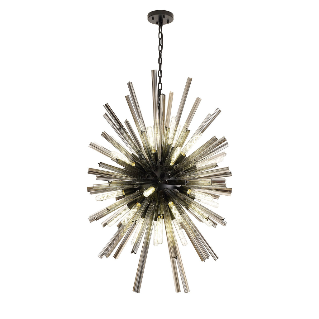 NL88349 Clover 32 Light Oval Pendant Matt Black Smoke