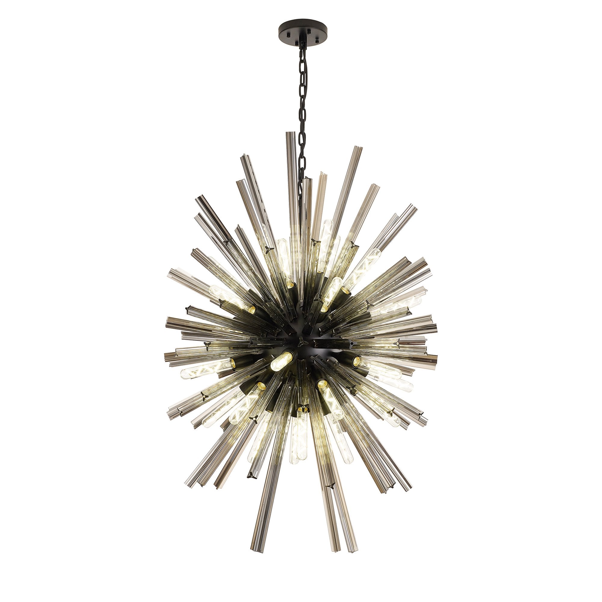 NL88349 Clover 32 Light Oval Pendant Matt Black Smoke