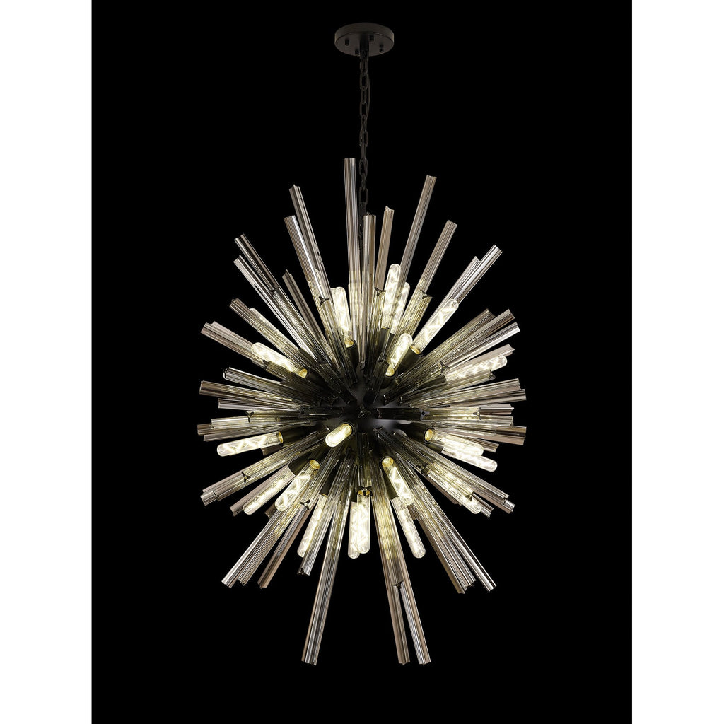 NL88349 Clover 32 Light Oval Pendant Matt Black Smoke