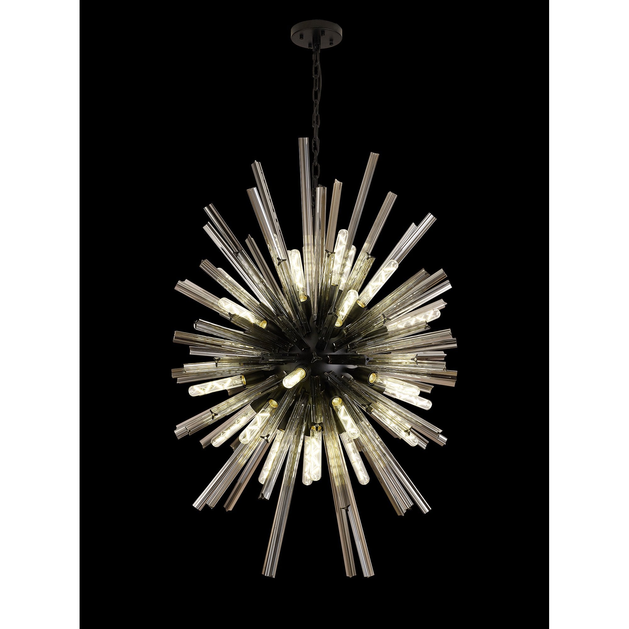 NL88349 Clover 32 Light Oval Pendant Matt Black Smoke