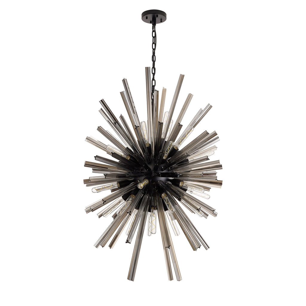 NL88349 Clover 32 Light Oval Pendant Matt Black Smoke