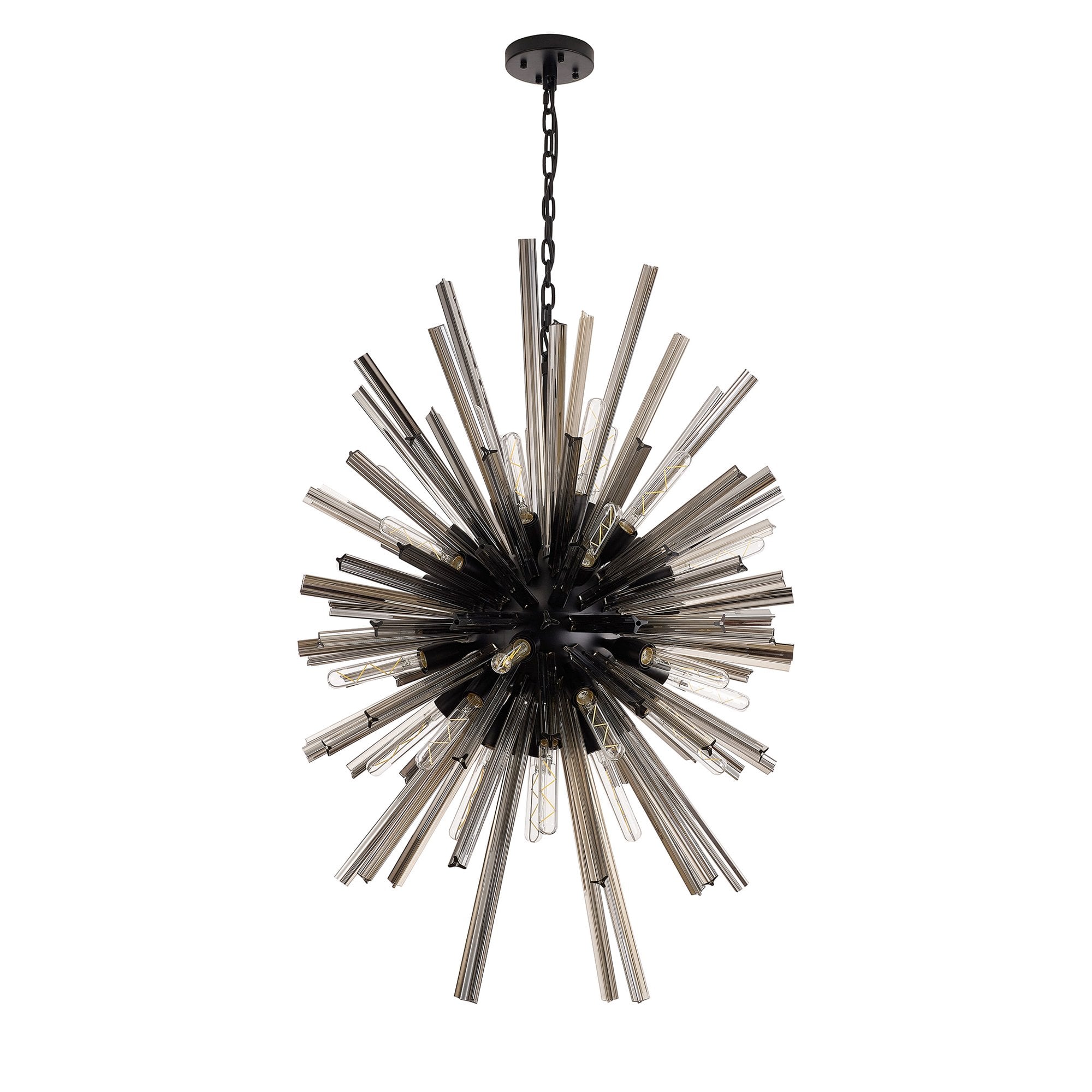 NL88349 Clover 32 Light Oval Pendant Matt Black Smoke