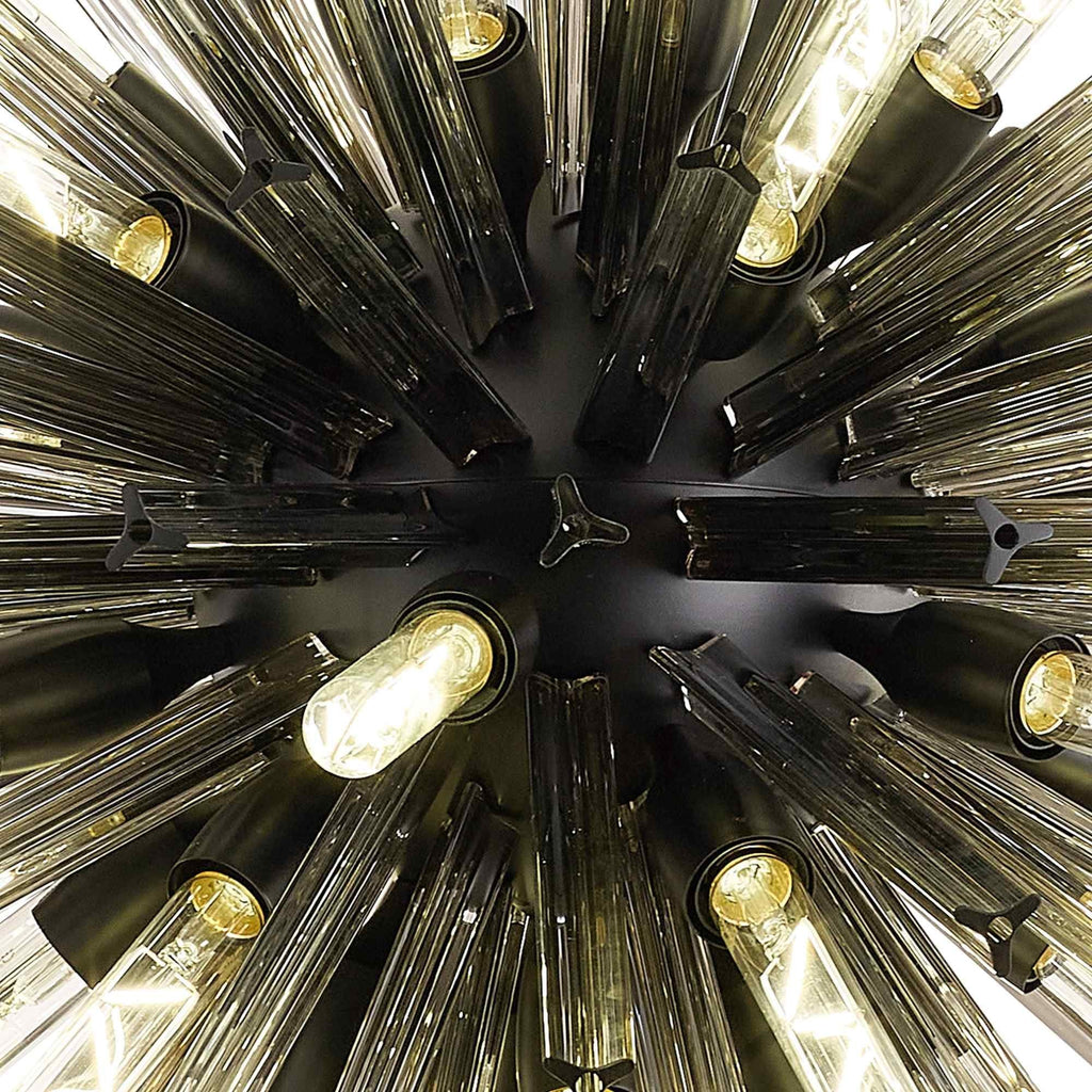 NL88349 Clover 32 Light Oval Pendant Matt Black Smoke