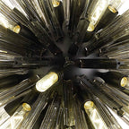 NL88349 Clover 32 Light Oval Pendant Matt Black Smoke