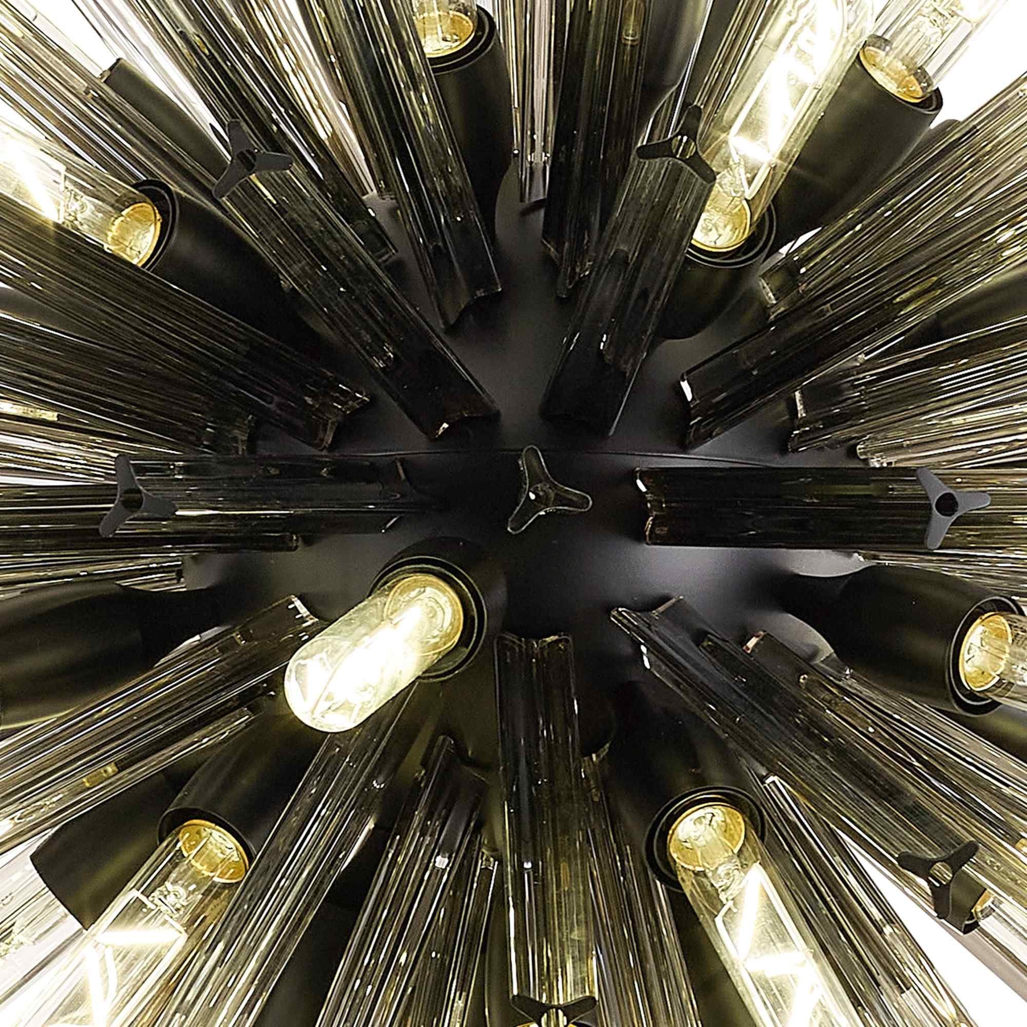 NL88349 Clover 32 Light Oval Pendant Matt Black Smoke