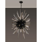 NL88349 Clover 32 Light Oval Pendant Matt Black Smoke