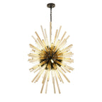 NL88359 Clover 32 Light Oval Pendant Matt Black Champagne Gold