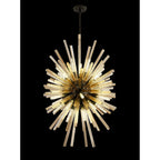 NL88359 Clover 32 Light Oval Pendant Matt Black Champagne Gold