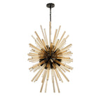 NL88359 Clover 32 Light Oval Pendant Matt Black Champagne Gold