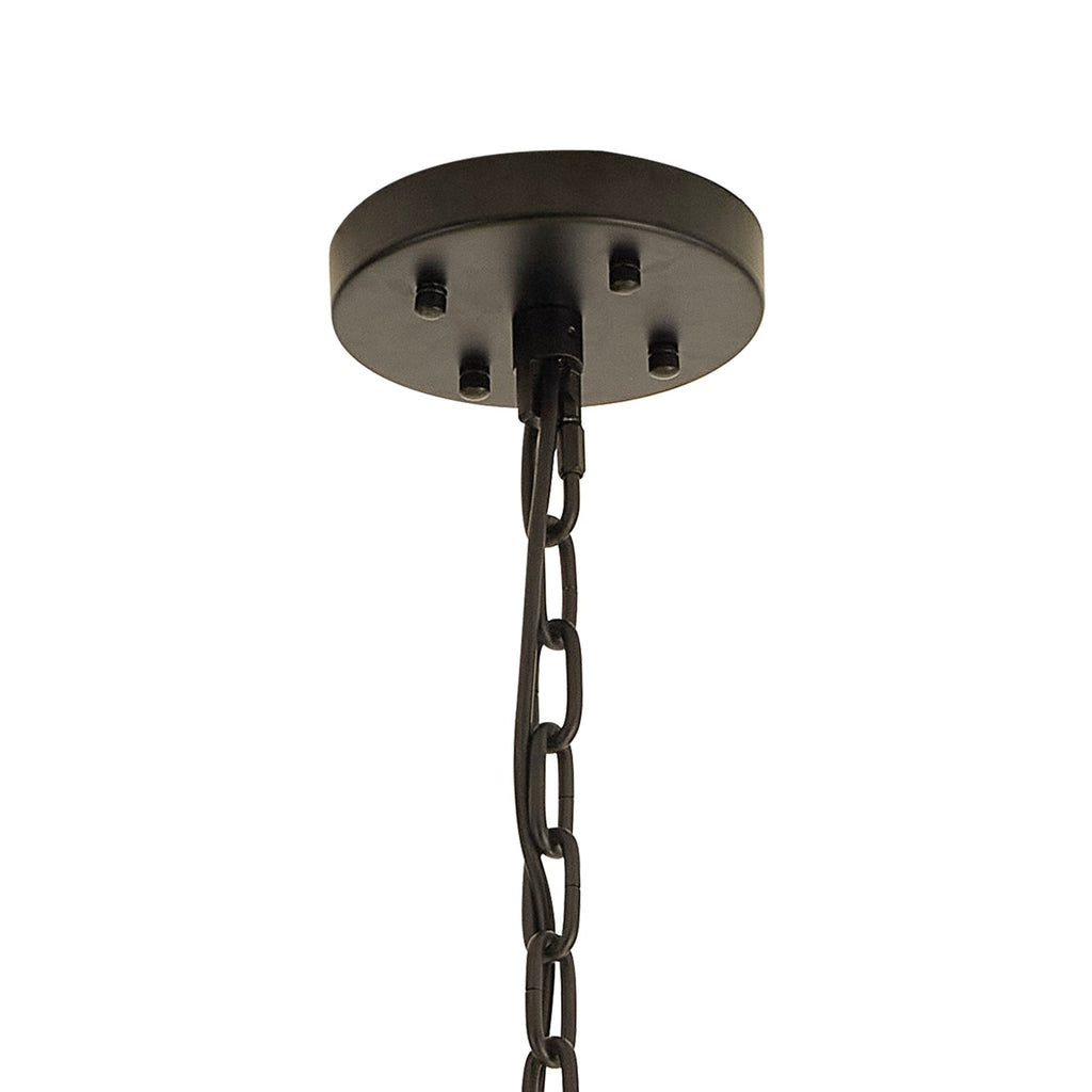 NL88359 Clover 32 Light Oval Pendant Matt Black Champagne Gold